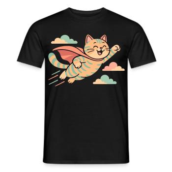 Super Cat British Shorthair Tiger Gift - Men's T-Shirt - black - Front - AI Model Male 178 light (178cm)