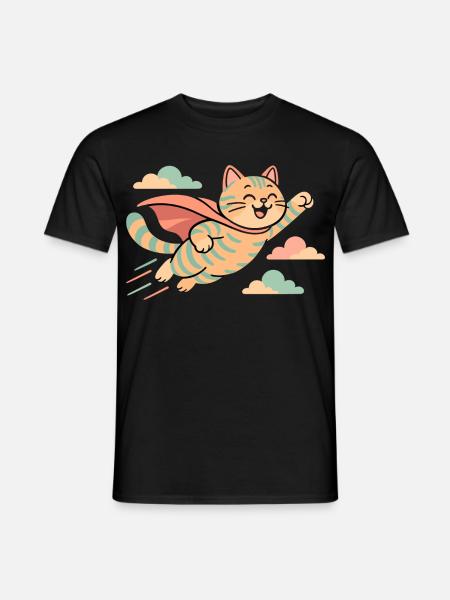 Super Katze Britisch Kurzhaar getigert Geschenk - Männer T-Shirt - Schwarz