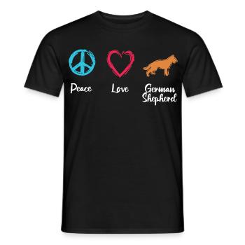 Peace Love Shepherd Dog - Men's T-Shirt - black - Front - AI Model Male 178 light (178cm)