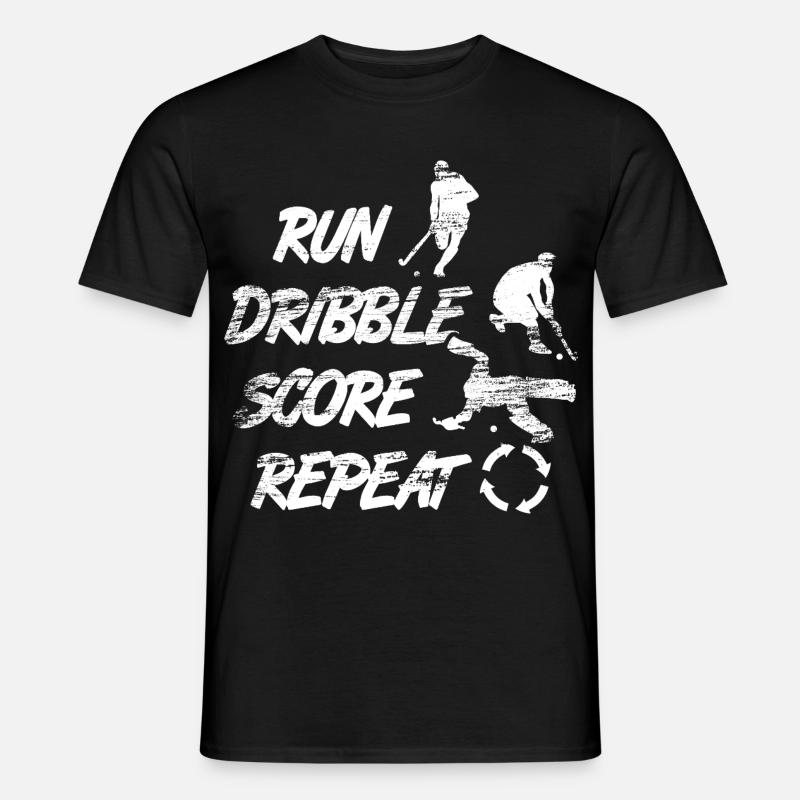 Courir, dribbler, marquer, répéter - T-shirt homme - noir