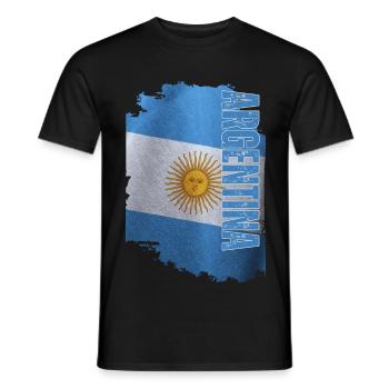 Drapeau argentin vertical, j’adore l’Argentine - T-shirt homme - noir - Devant - AI Model Male 178 light (178cm)
