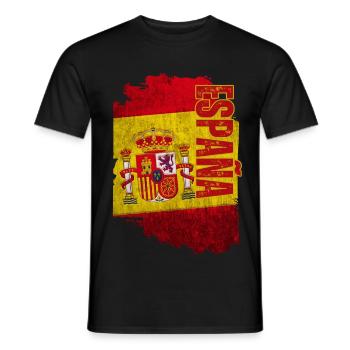 Vertikale Spanien-Flagge, ich liebe Spanien - Männer T-Shirt - Schwarz - Vorne - AI Model Male 178 light (178cm)