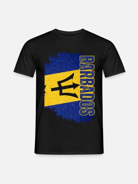 Aufrechte Barbados-Flagge, ich liebe Barbados - Männer T-Shirt - Schwarz