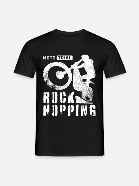 Rock Hopping – Moto Trial Bike Fahrer - Männer T-Shirt - Schwarz