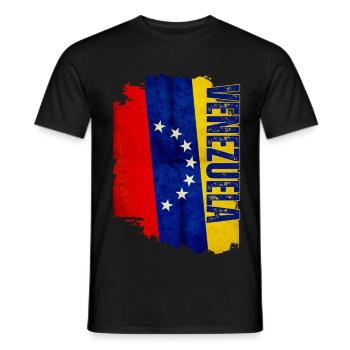 Vertikale venezolanische Flagge, ich liebe Venezuela - Männer T-Shirt - Schwarz - Vorne - AI Model Male 178 light (178cm)