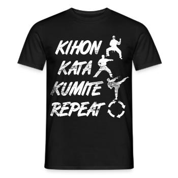 Kihon Kata Kumite Répétition - T-shirt homme - noir - Devant - AI Model Male 178 light (178cm)