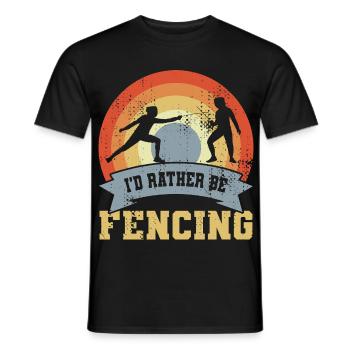 I'd Rather Be Fencing - Männer T-Shirt - Schwarz - Vorne - AI Model Male 178 light (178cm)