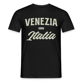 Faute de frappe vintage Venezia Italia - T-shirt homme - noir - Devant - AI Model Male 178 light (178cm)