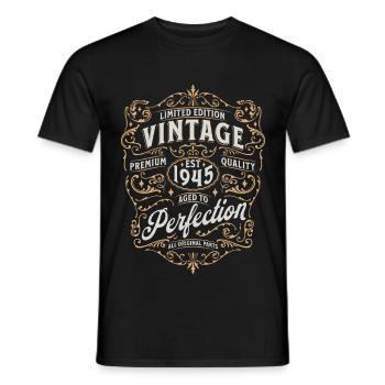 80e anniversaire 1945 - T-shirt homme - noir - Devant - AI Model Male 178 light (178cm)