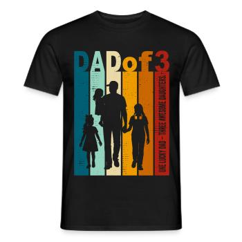 Dad & 3 Daughters Gift Design Father's Day - Men's T-Shirt - black - Front - AI Model Male 178 light (178cm)