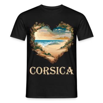 Corsica dans le cœur - T-shirt homme - noir - Devant - AI Model Male 178 light (178cm)
