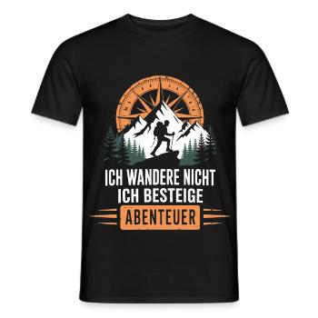 Wandern Abenteuer Wander Shirt - Männer T-Shirt - Schwarz - Vorne - AI Model Male 178 light (178cm)