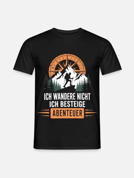 Wandern Abenteuer Wander Shirt - Männer T-Shirt - Schwarz