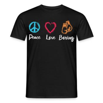 Peace Love Boxing - Men's T-Shirt - black - Front - AI Model Male 178 light (178cm)