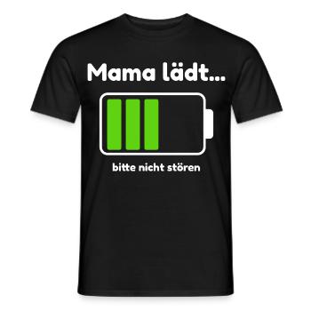 Mama lädt... bitte nicht stören – Humor für Mamas - Männer T-Shirt - Schwarz - Vorne - AI Model Male 178 light (178cm)