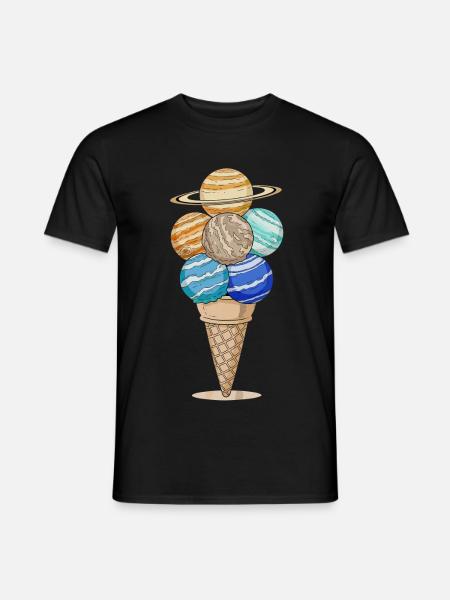 Planet Cream Cone in Anime Style - Men's T-Shirt - black