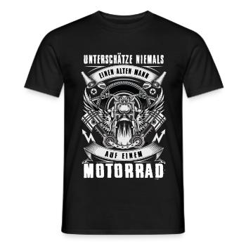 Motorrad Geschenk Alter Mann Biker Spruch Mann - Männer T-Shirt - Schwarz - Vorne - AI Model Male 178 light (178cm)