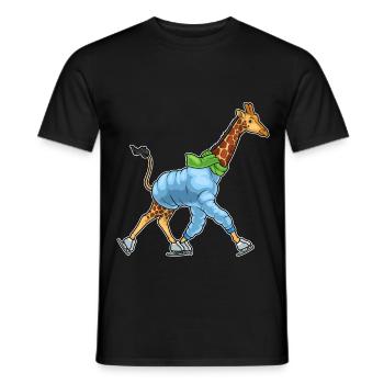 Patins de patinage sur glace Girafe - T-shirt homme - noir - Devant - AI Model Male 178 light (178cm)