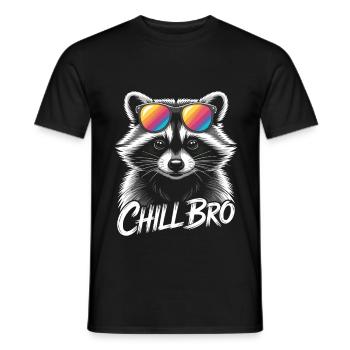 Waschbär Chill Bro Shirt Racoon - Männer T-Shirt - Schwarz - Vorne - AI Model Male 178 light (178cm)