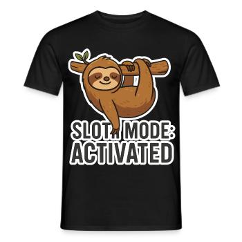 Faultier-Modus: Aktiviert - Lustiger Faultier-Spruch - Männer T-Shirt - Schwarz - Vorne - AI Model Male 178 light (178cm)