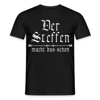 Steffen is already doing it - Men's T-Shirt - black - Front - AI Model Male 178 light (178cm)