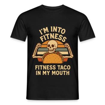 I'm into Fitness, Fitness Taco in My Mouth - Männer T-Shirt - Schwarz - Vorne - AI Model Male 178 light (178cm)