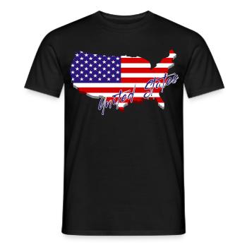 Landkarte der Vereinigten Staaten, American Pride - Männer T-Shirt - Schwarz - Vorne - AI Model Male 178 light (178cm)