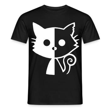 White Kitten Yin and Yang - Men's T-Shirt - black - Front - AI Model Male 178 light (178cm)