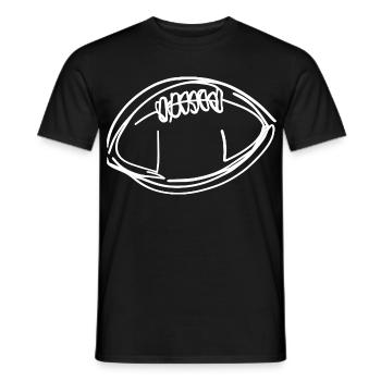 American Football Ball Sketch - Men's T-Shirt - black - Front - AI Model Male 178 light (178cm)