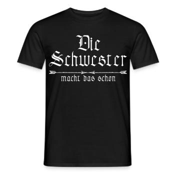 La sœur le fait déjà - T-shirt homme - noir - Devant - AI Model Male 178 light (178cm)