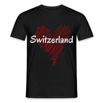 Ich liebe die Schweiz, stolze Schweizerin - Männer T-Shirt - Schwarz - Vorne - AI Model Male 178 light (178cm)