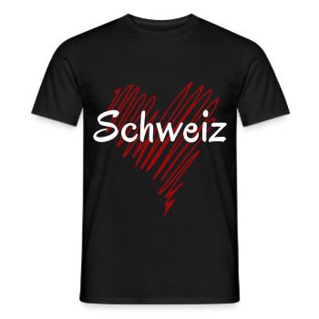 Ich liebe die Schweiz, stolze Schweizerin - Männer T-Shirt - Schwarz - Vorne - AI Model Male 178 light (178cm)