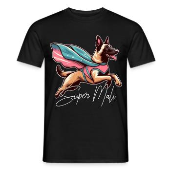 Super Dog Belgian Shepherd Cape Gift - Men's T-Shirt - black - Front - AI Model Male 178 light (178cm)