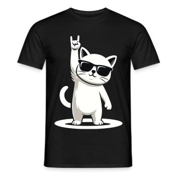 Rock'n' Miez - Männer T-Shirt - Schwarz - Vorne - AI Model Male 178 light (178cm)