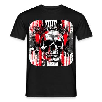 Crown Head Graffiti Skull - Men's T-Shirt - black - Front - AI Model Male 178 light (178cm)