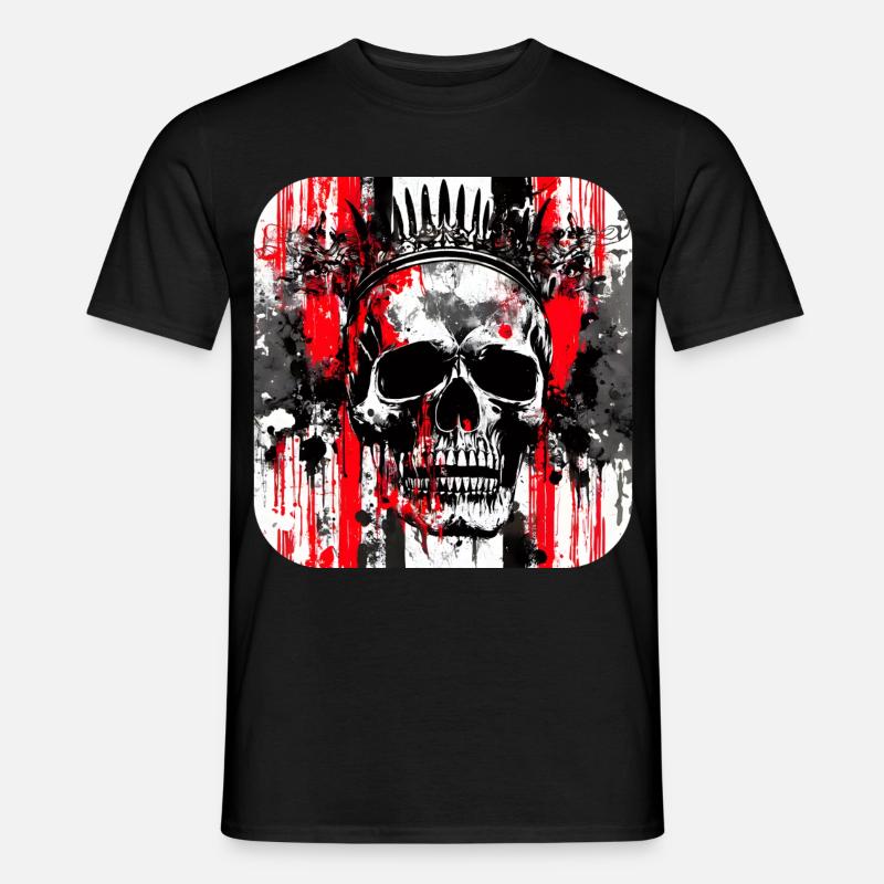 Crown Head Graffiti Skull - Men's T-Shirt - black