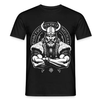 Mythologie nordique Viking Guerrier Valhalla - T-shirt homme - noir - Devant - AI Model Male 178 light (178cm)