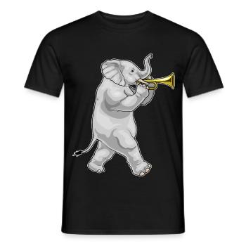 Elefant Musiker Trompete Musik - Männer T-Shirt - Schwarz - Vorne - AI Model Male 178 light (178cm)