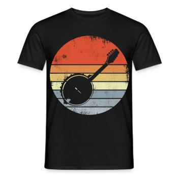 Vintage Banjo Sketch - Men's T-Shirt - black - Front - AI Model Male 178 light (178cm)