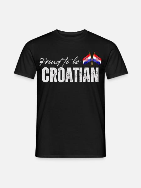 Kroatisk stolt, jeg elsker Kroatien - Mænd T-shirt - sort