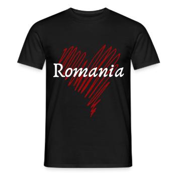 I love Romania, Romanian pride - Men's T-Shirt - black - Front - AI Model Male 178 light (178cm)