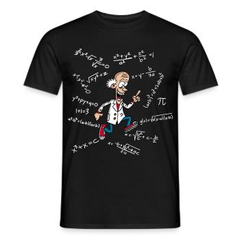 A slightly mad scientist - Men's T-Shirt - black - Front - AI Model Male 178 light (178cm)