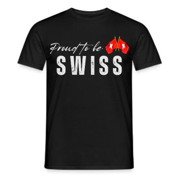 Stolzer Schweizer, ich liebe die Schweiz - Männer T-Shirt - Schwarz - Vorne - AI Model Male 178 light (178cm)