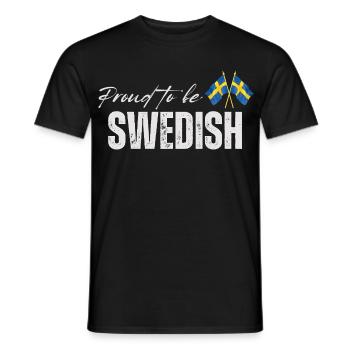 Fière Suédoise, j’adore la Suède - T-shirt homme - noir - Devant - AI Model Male 178 light (178cm)
