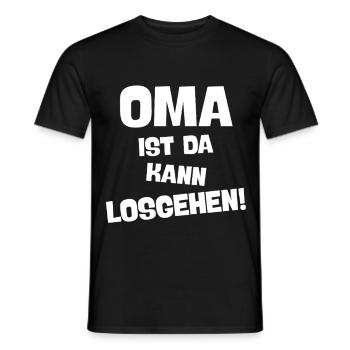 OMA IST DA KANN LOSGEHEN coole Großmutter spruch - Männer T-Shirt - Schwarz - Vorne - AI Model Male 178 light (178cm)