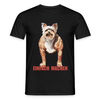 Humorvoller Doggynator mit Spruch - Männer T-Shirt - Schwarz - Vorne - AI Model Male 178 light (178cm)