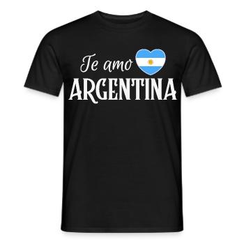 J’aime l’Argentine, la fierté argentine - T-shirt homme - noir - Devant - AI Model Male 178 light (178cm)