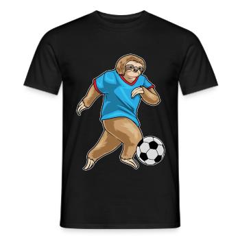 Faultier Fußballspieler Fußball - Männer T-Shirt - Schwarz - Vorne - AI Model Male 178 light (178cm)