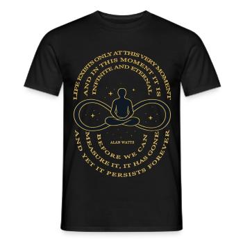 Alan Watts Zeit Infinity T-Shirt - Männer T-Shirt - Schwarz - Vorne - AI Model Male 178 light (178cm)