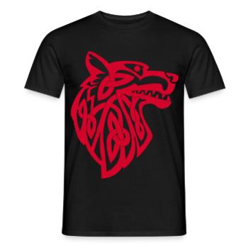 Loup rouge viking - T-shirt homme - noir - Devant - AI Model Male 178 light (178cm)